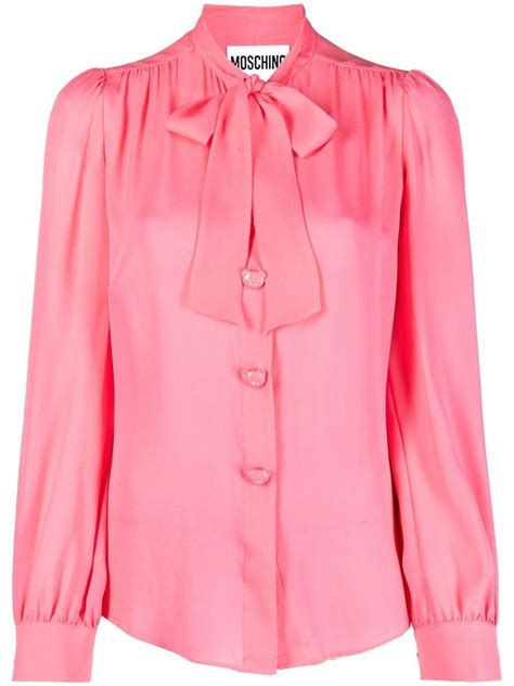 pink pussy bow shirt